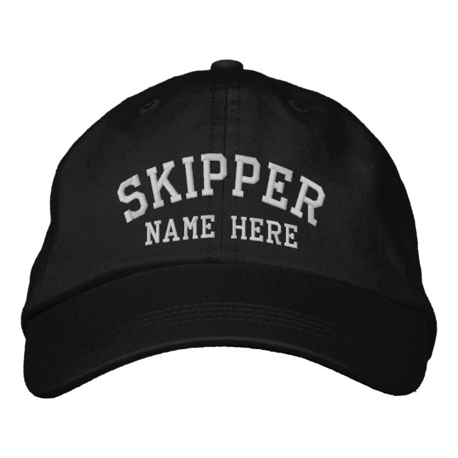 Skipper Captain - customizable Embroidered Baseball Cap (Front)