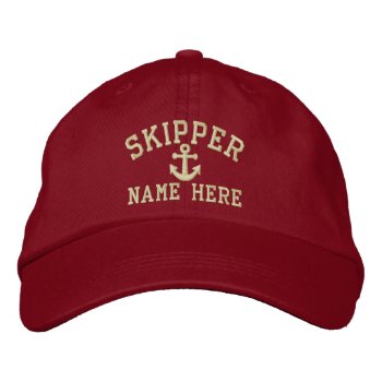 Skipper - Customizable Embroidered Baseball Cap by Ricaso_Graphics at Zazzle