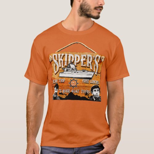 Skipper Gilligans Island Wooden Sign T_Shirt