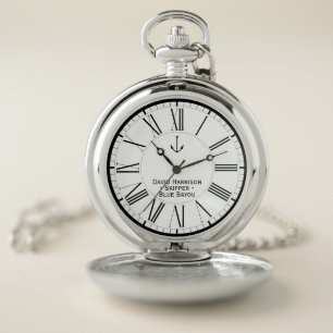 Skipper or Captain of Sailing Ship Pocket Watch