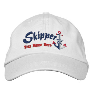 Skipper Personalize it Your Name Star Anchor Embroidered Baseball Cap