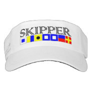 Skipper Title In Nautical Signal Flags Visor at Zazzle