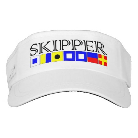 Skipper Title In Nautical Signal Flags Visor