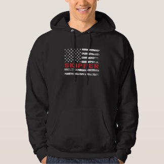 Skipper USA Flag Profession Retro Job Title Hoodie