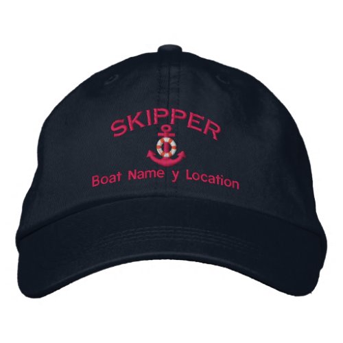 Skipper Your Boat Name Your Name Unique as You Are Embroidered Baseball Hat