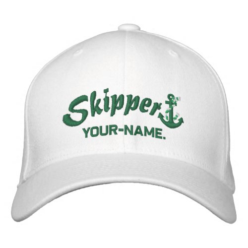 Skipper Your Name Rope Anchor Embroidered Baseball Hat