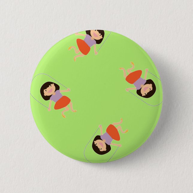 Skipping girl on green button (Front)