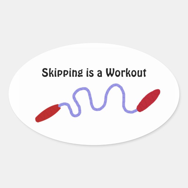 Skipping is a Workout Oval Sticker (Front)