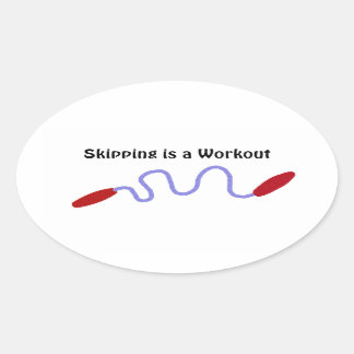 Skipping is a Workout Oval Sticker