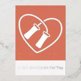 Skipping Rope Heart Design Modern Foil Gift Card