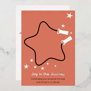 Skipping Rope Joy in the Journey Fitness Christmas Foil Holiday Card