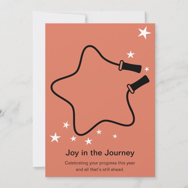 Skipping Rope Joy in the Journey Fitness Christmas Note Card (Front)