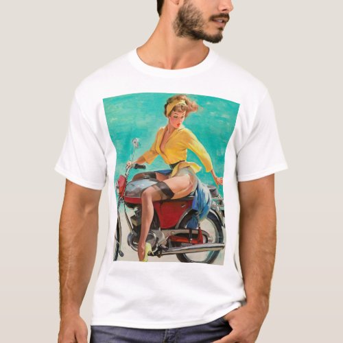 Skirting the Issue Pin Up Art T_Shirt