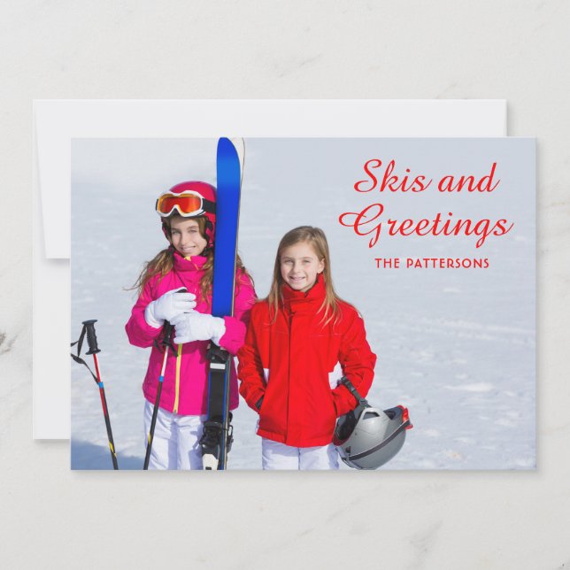 Skis and Greetings Photo Personalized | Christmas (Front)