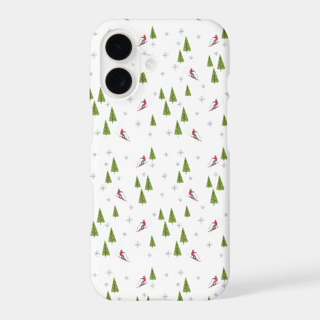 Skis and Pine Trees Iphone Case (Back)