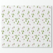 Skis and Pine Trees Wrapping Paper (Flat)