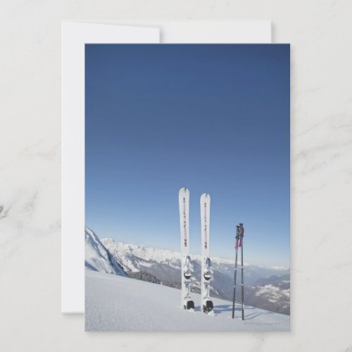 Skis and Ski Poles Personalized Invites