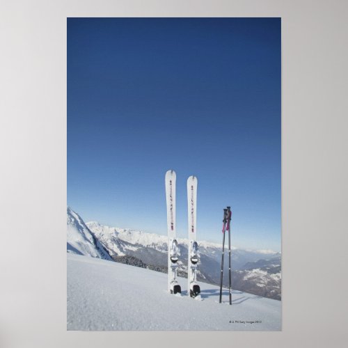 Skis and Ski Poles Poster