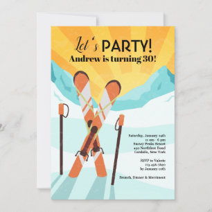 Skis Crossing Invitation