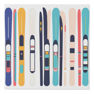 Skis Faux Canvas Print