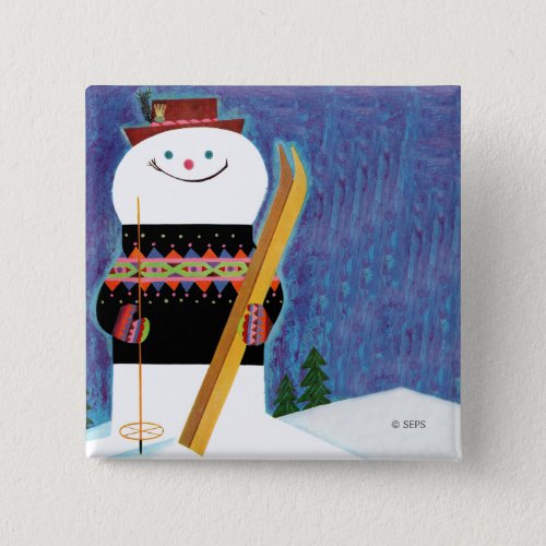 Skis for Snowman Button