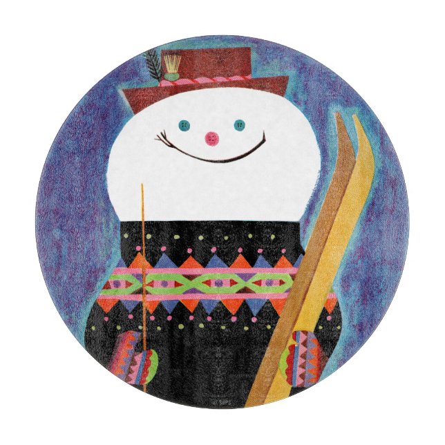 Skis for Snowman Cutting Board (Front)