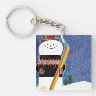 Skis for Snowman Keychain