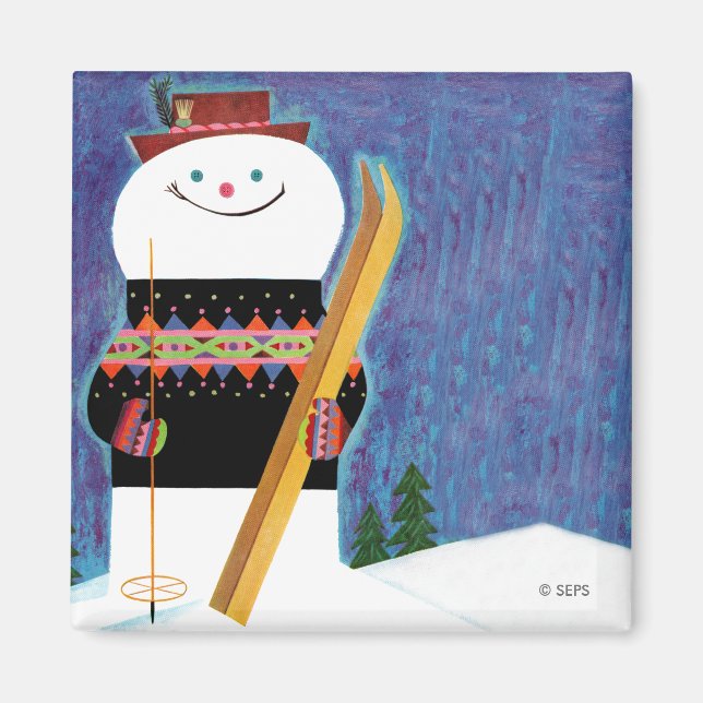 Skis for Snowman Magnet (Front)