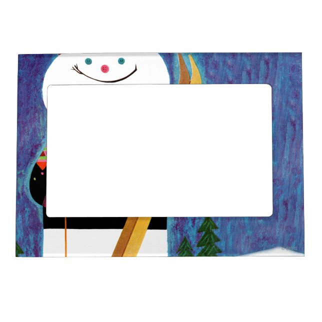 Skis for Snowman Magnetic Picture Frame (Front)