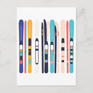 Skis Holiday Postcard