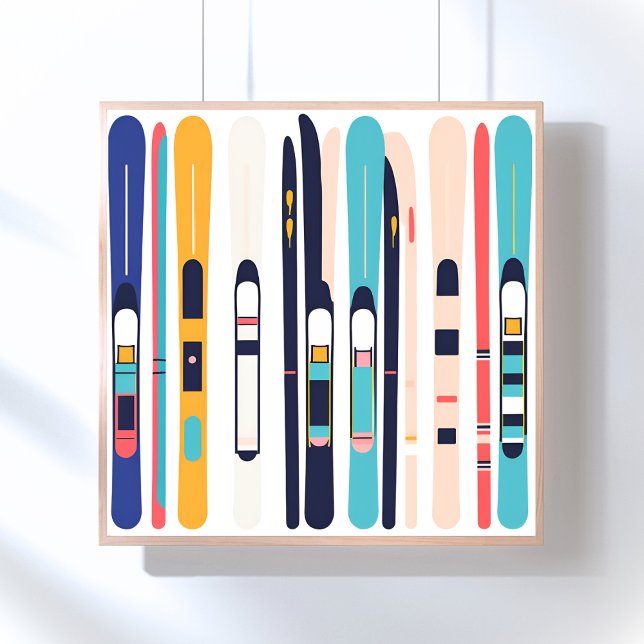 Skis Modern Colorful Art Poster (Creator Uploaded)