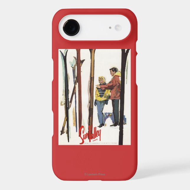 Skis Standing Up in Snow by Couple Poster Case-Mate iPhone Case (Back)
