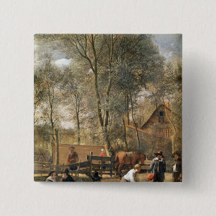 Skittle Players outside an Inn, c.1660-63 Button