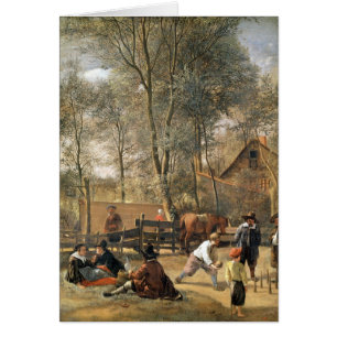 Skittle Players outside an Inn, c.1660-63 Cards