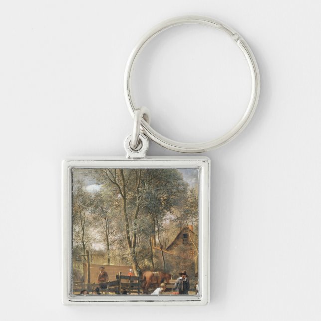 Skittle Players outside an Inn, c.1660-63 Keychain (Front)