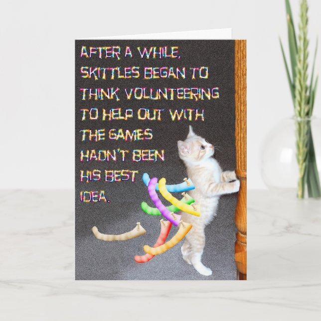 Skittles at the birthday party card (Front)