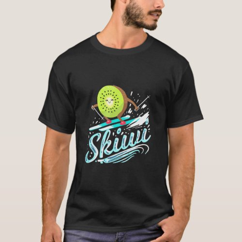 Skiwi Artwork For A Skiing Kiwi  T_Shirt