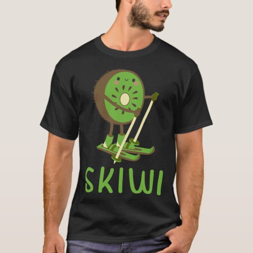 Skiwi Kiwi Ski Skier Fruit Fruits Winter Sports Ap T_Shirt
