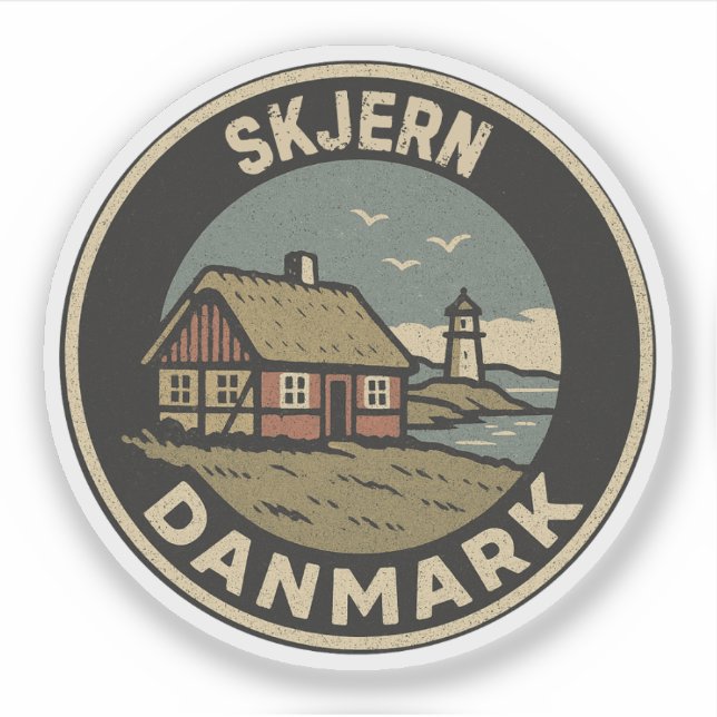 Skjern, Denmark Danmark  Sticker (Front)