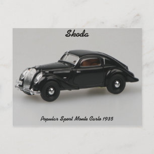 Skoda Popular Sport Monte Carlo 1935 Postcard