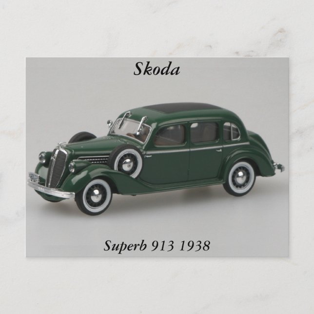 Skoda Superb 913 1938 Postcard (Front)