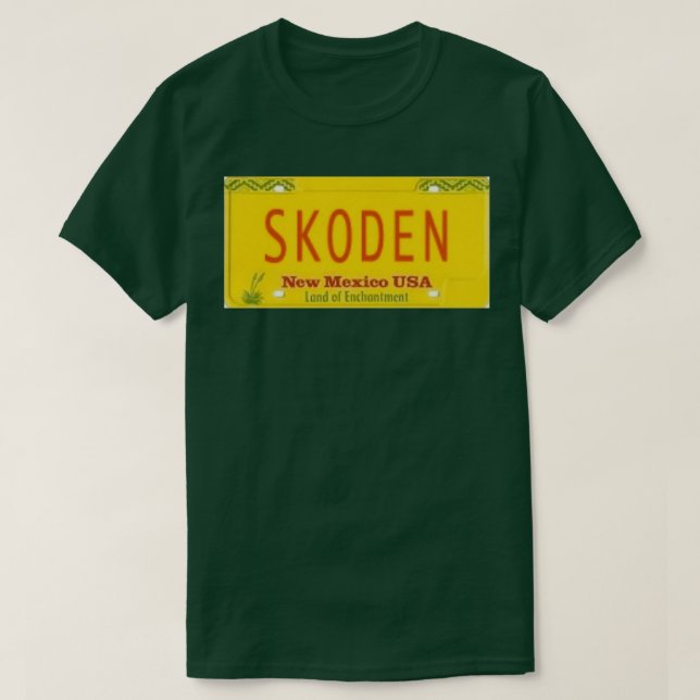 SKODEN New Mexico License Plate  T-Shirt (Design Front)