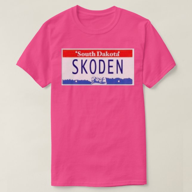 SKODEN South Dakota License Plate Long  T-Shirt (Design Front)