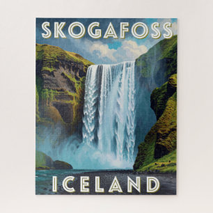 Skogafoss Iceland Waterfall South Coast Travel  Jigsaw Puzzle