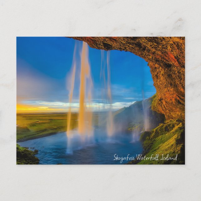 Skogafoss Waterfall ,Iceland Holiday Postcard (Front)