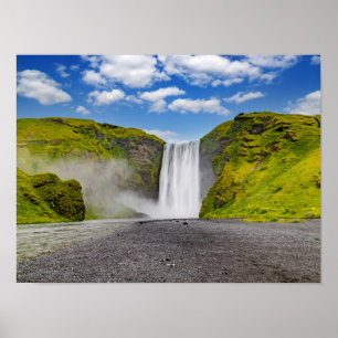 Skogafoss waterfall in Iceland Poster