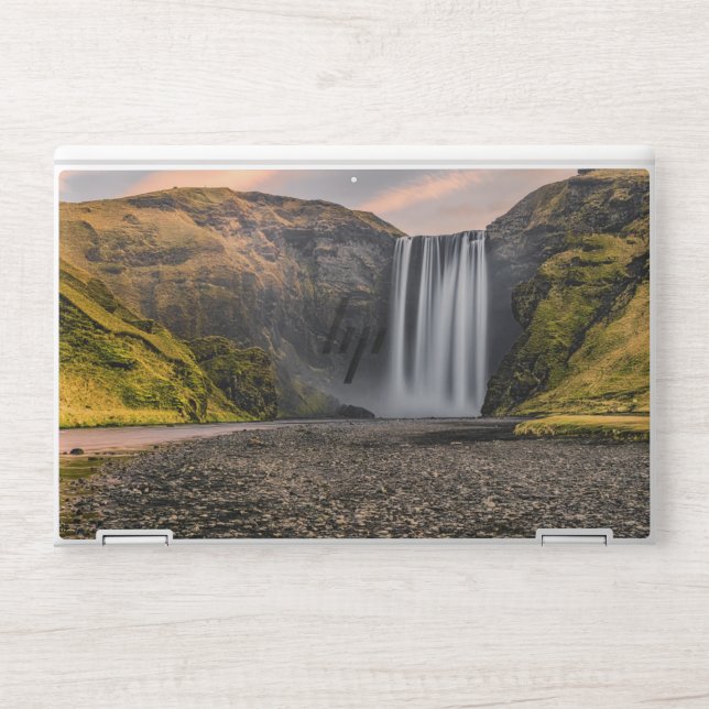 Skogafoss Waterfall in the Morning Sunrise HP Laptop Skin (Front)