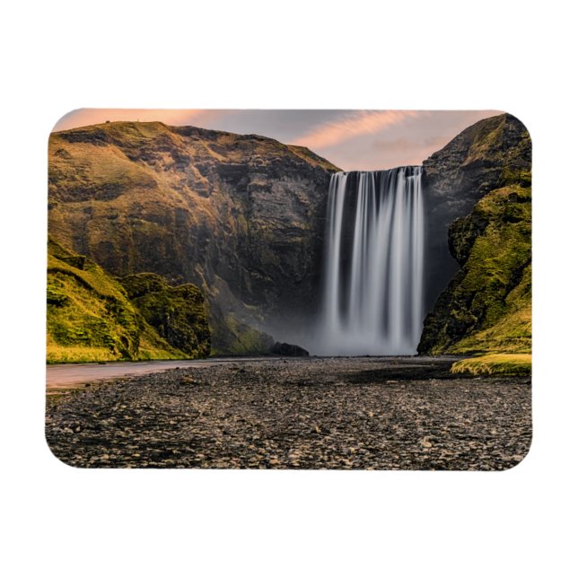Skogafoss Waterfall in the Morning Sunrise Magnet (Horizontal)