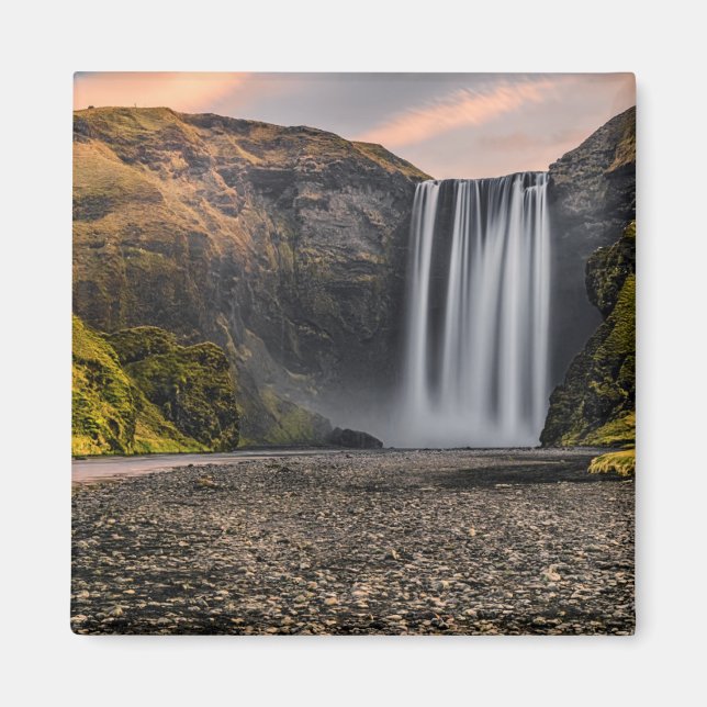 Skogafoss Waterfall in the Morning Sunrise Magnet (Front)