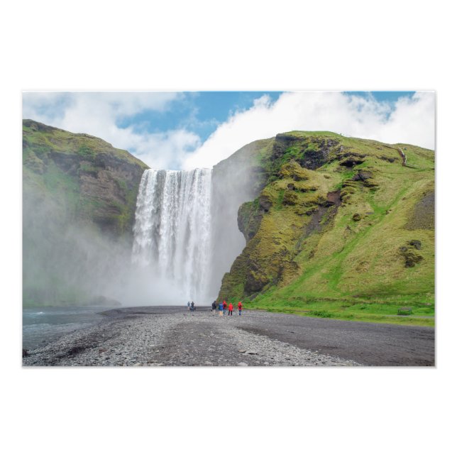 Skogafoss waterfall - Skogar village, Iceland Photo Print (Front)